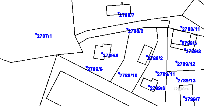 Parcela st. 2789/4 v KÚ Vítkov, Katastrální mapa