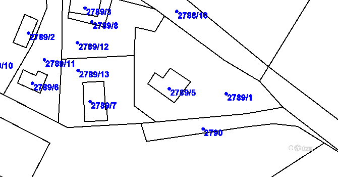 Parcela st. 2789/5 v KÚ Vítkov, Katastrální mapa