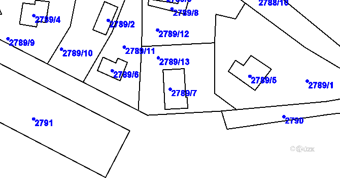 Parcela st. 2789/7 v KÚ Vítkov, Katastrální mapa