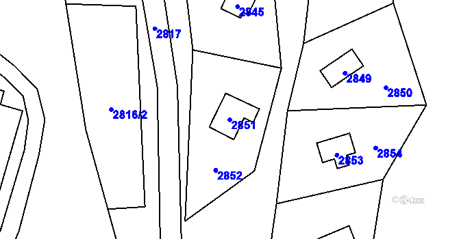 Parcela st. 2851 v KÚ Vítkov, Katastrální mapa