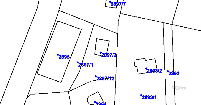 Parcela st. 2897/2 v KÚ Vítkov, Katastrální mapa
