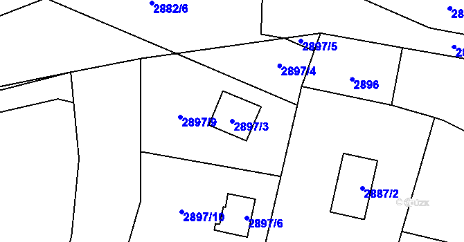 Parcela st. 2897/3 v KÚ Vítkov, Katastrální mapa