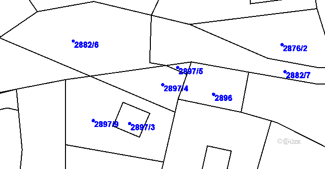Parcela st. 2897/4 v KÚ Vítkov, Katastrální mapa