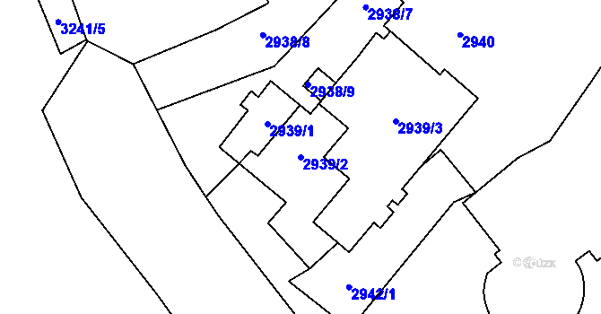 Parcela st. 2939/2 v KÚ Vítkov, Katastrální mapa