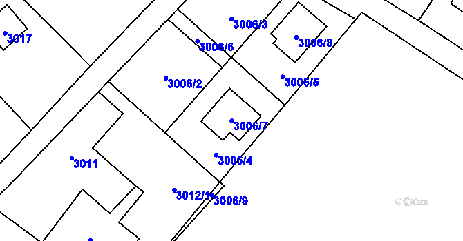 Parcela st. 3006/7 v KÚ Vítkov, Katastrální mapa