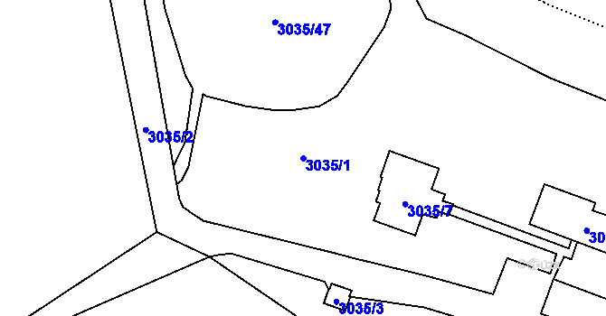Parcela st. 3035/1 v KÚ Vítkov, Katastrální mapa
