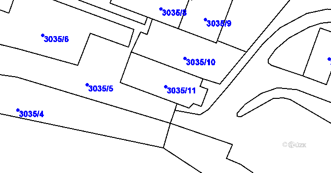 Parcela st. 3035/11 v KÚ Vítkov, Katastrální mapa