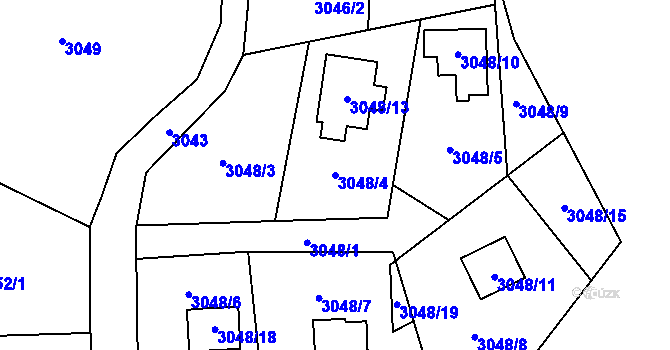 Parcela st. 3048/4 v KÚ Vítkov, Katastrální mapa
