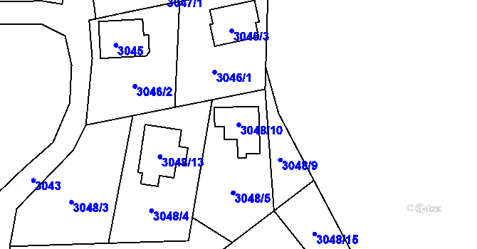 Parcela st. 3048/10 v KÚ Vítkov, Katastrální mapa