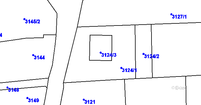 Parcela st. 3124/3 v KÚ Vítkov, Katastrální mapa