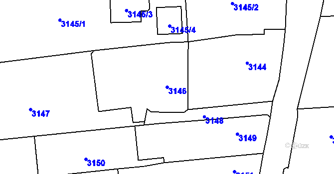 Parcela st. 3146 v KÚ Vítkov, Katastrální mapa
