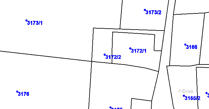 Parcela st. 3172/2 v KÚ Vítkov, Katastrální mapa