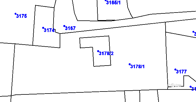Parcela st. 3178/2 v KÚ Vítkov, Katastrální mapa
