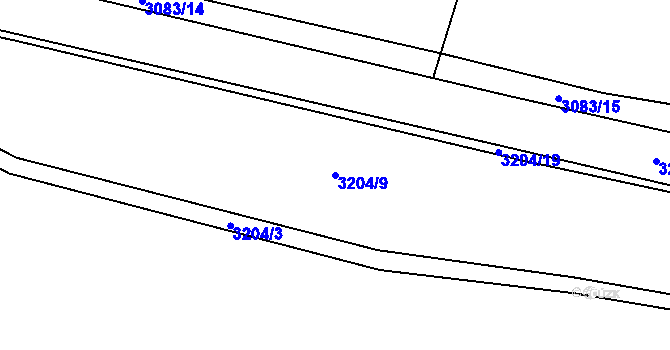 Parcela st. 3204/9 v KÚ Vítkov, Katastrální mapa