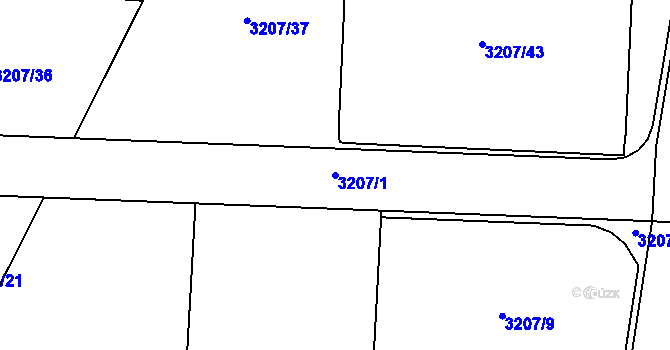 Parcela st. 3207/1 v KÚ Vítkov, Katastrální mapa