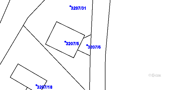 Parcela st. 3207/6 v KÚ Vítkov, Katastrální mapa