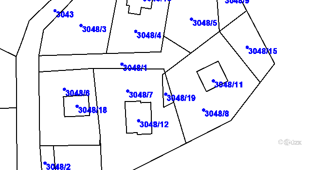 Parcela st. 3048/16 v KÚ Vítkov, Katastrální mapa