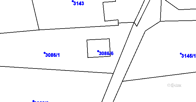 Parcela st. 3086/6 v KÚ Vítkov, Katastrální mapa