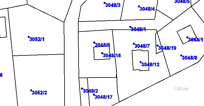 Parcela st. 3048/18 v KÚ Vítkov, Katastrální mapa