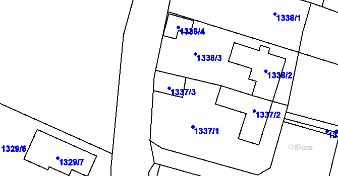 Parcela st. 1337/3 v KÚ Vítkov, Katastrální mapa