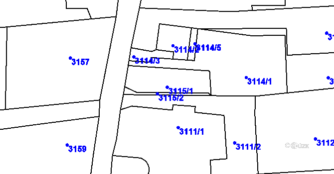 Parcela st. 3115/1 v KÚ Vítkov, Katastrální mapa