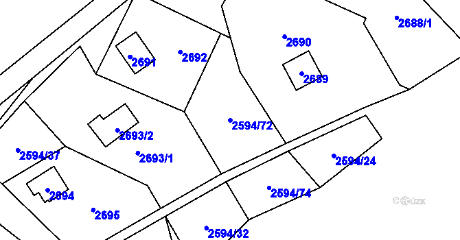 Parcela st. 2594/72 v KÚ Vítkov, Katastrální mapa