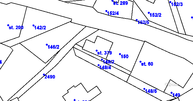 Parcela st. 379 v KÚ Klokočov u Vítkova, Katastrální mapa