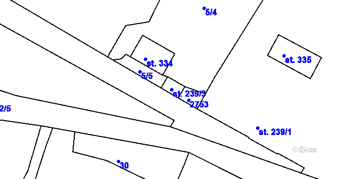 Parcela st. 239/3 v KÚ Klokočov u Vítkova, Katastrální mapa