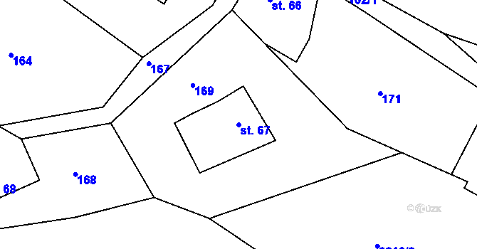 Parcela st. 67 v KÚ Klokočov u Vítkova, Katastrální mapa