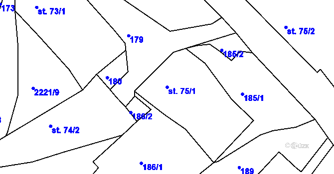 Parcela st. 75/1 v KÚ Klokočov u Vítkova, Katastrální mapa