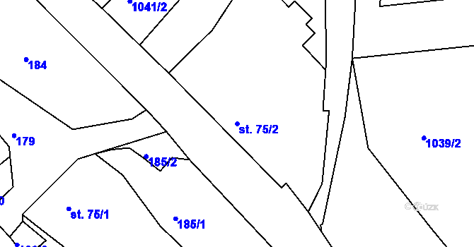Parcela st. 75/2 v KÚ Klokočov u Vítkova, Katastrální mapa