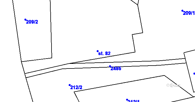 Parcela st. 82 v KÚ Klokočov u Vítkova, Katastrální mapa