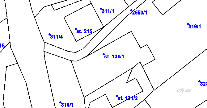 Parcela st. 131/1 v KÚ Klokočov u Vítkova, Katastrální mapa