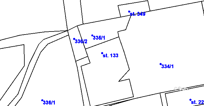 Parcela st. 133 v KÚ Klokočov u Vítkova, Katastrální mapa