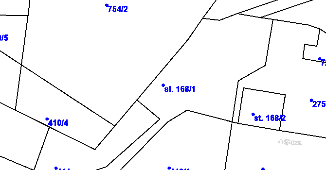 Parcela st. 168/1 v KÚ Klokočov u Vítkova, Katastrální mapa