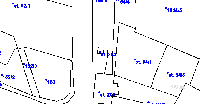 Parcela st. 244 v KÚ Klokočov u Vítkova, Katastrální mapa