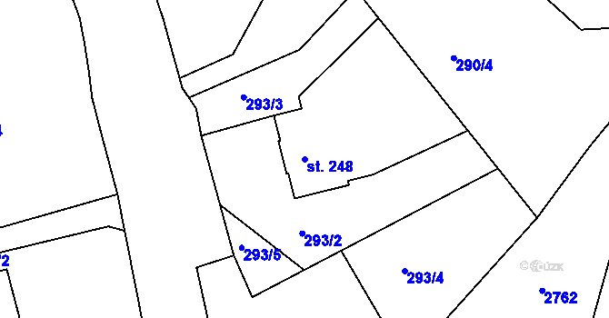 Parcela st. 248 v KÚ Klokočov u Vítkova, Katastrální mapa