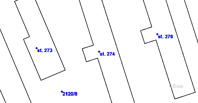 Parcela st. 274 v KÚ Klokočov u Vítkova, Katastrální mapa