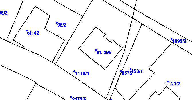 Parcela st. 295 v KÚ Klokočov u Vítkova, Katastrální mapa