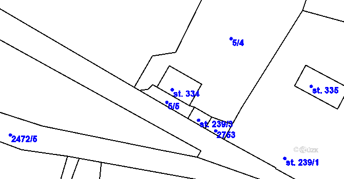 Parcela st. 334 v KÚ Klokočov u Vítkova, Katastrální mapa