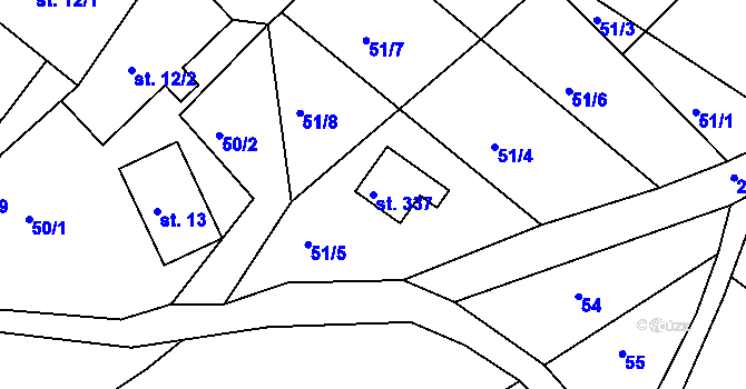 Parcela st. 337 v KÚ Klokočov u Vítkova, Katastrální mapa