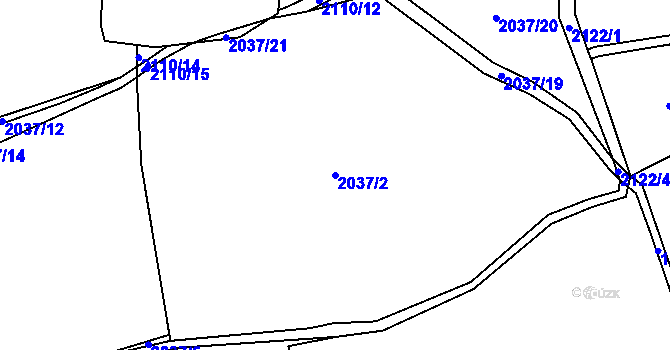 Parcela st. 2037/2 v KÚ Klokočov u Vítkova, Katastrální mapa