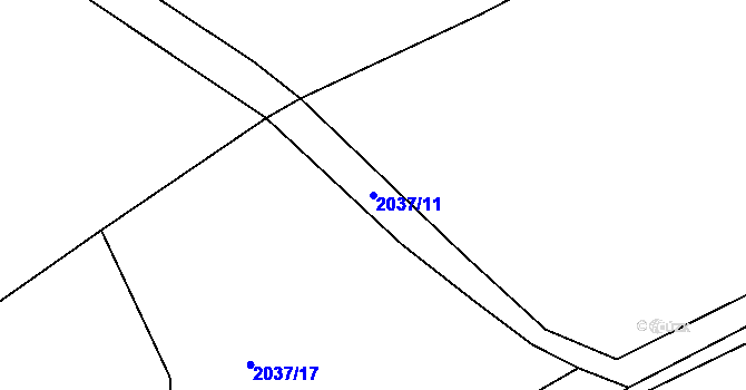 Parcela st. 2037/11 v KÚ Klokočov u Vítkova, Katastrální mapa