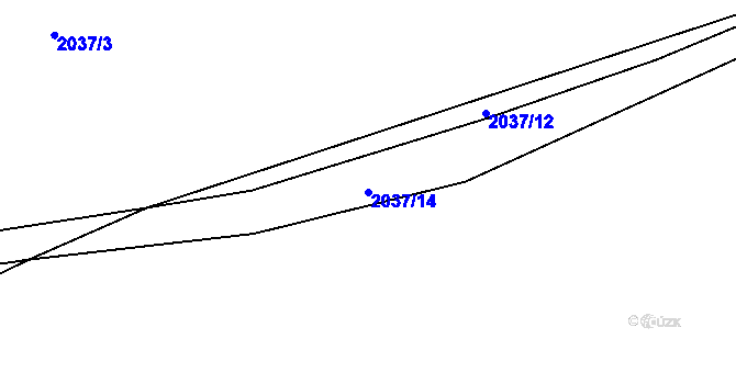 Parcela st. 2037/14 v KÚ Klokočov u Vítkova, Katastrální mapa