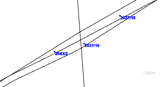 Parcela st. 2037/16 v KÚ Klokočov u Vítkova, Katastrální mapa