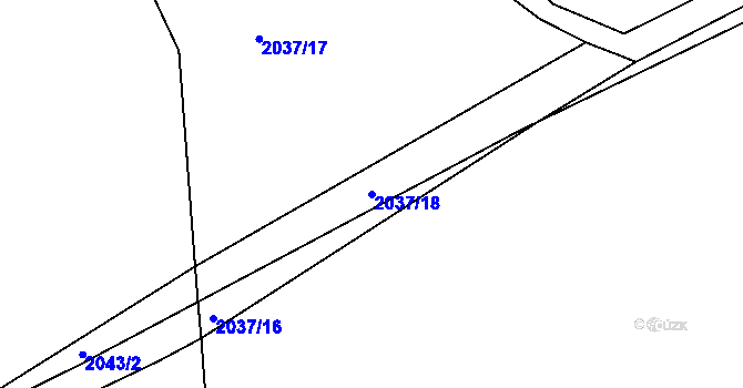 Parcela st. 2037/18 v KÚ Klokočov u Vítkova, Katastrální mapa