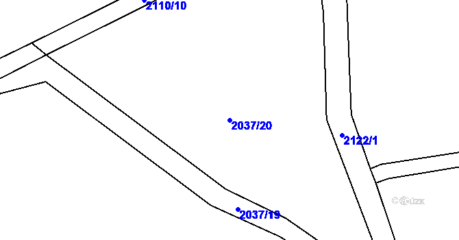 Parcela st. 2037/20 v KÚ Klokočov u Vítkova, Katastrální mapa