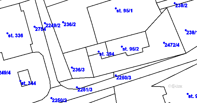 Parcela st. 394 v KÚ Klokočov u Vítkova, Katastrální mapa