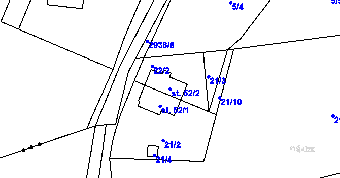 Parcela st. 52/2 v KÚ Vítkovice v Krkonoších, Katastrální mapa