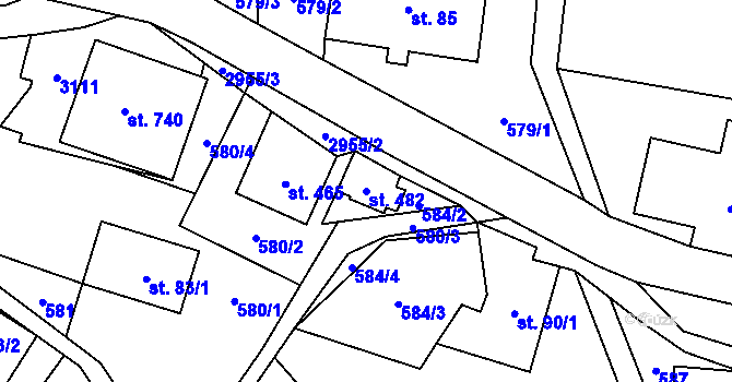 Parcela st. 482 v KÚ Vítkovice v Krkonoších, Katastrální mapa